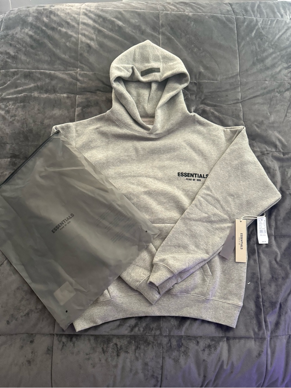 Men’s Hoodie Sweatshirt - Light Gray - Picture 2 of 7
